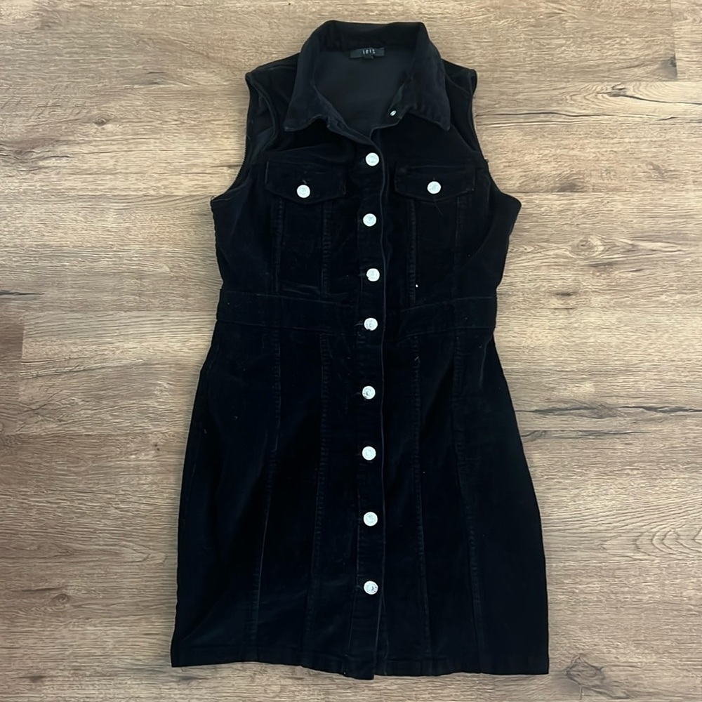 IRIS Black Corduroy Dress